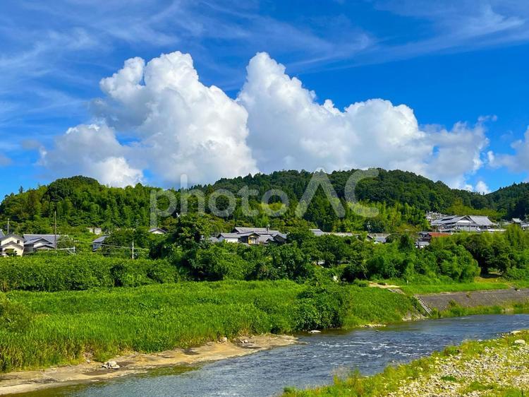 夏の風景 入道雲,青空,晴天の写真素材