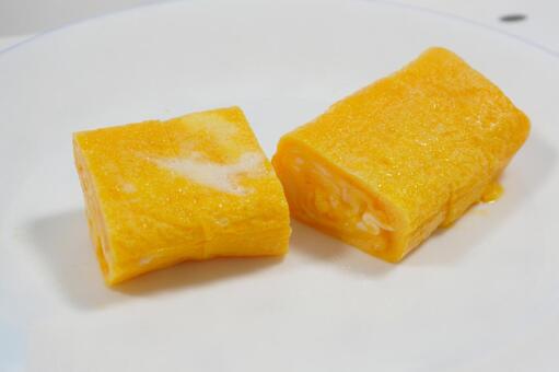 皿の上の卵焼き3　卵料理素材　料理 卵焼き,玉子,料理の写真素材