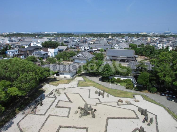 大阪府-岸和田城-天守からの風景 岸和田城,城,千亀利城の写真素材