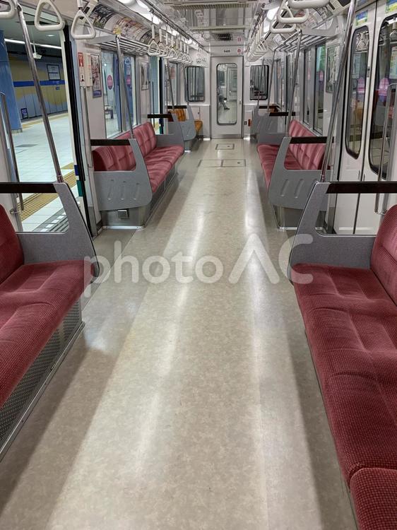 神戸市営地下鉄の車内 神戸市営地下鉄の車内 夢かもめ,海岸線,地下鉄道の写真素材