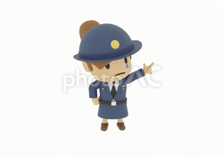 悔し涙で指を指す若い女性の警察警官の婦警 婦警,警察官,警察の写真素材