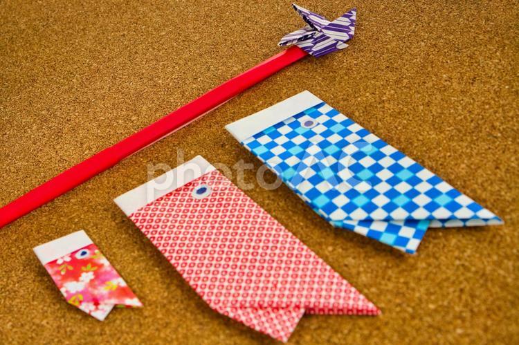 こいのぼり　折り紙　origami こいのぼり,コイノボリ,鯉のぼりの写真素材