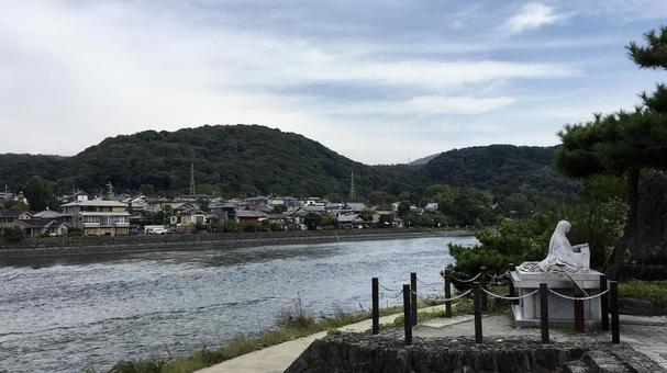 秋の宇治川 宇治川,宇治,秋の写真素材