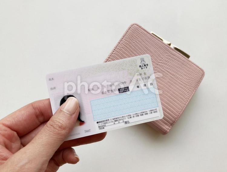 財布とマイナンバーカード 財布,マイナンバーカード,おさいふの写真素材
