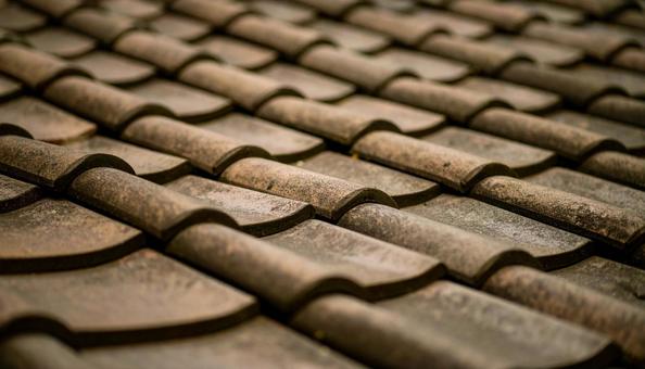 和風住宅の屋根瓦 和風住宅の屋根瓦の写真