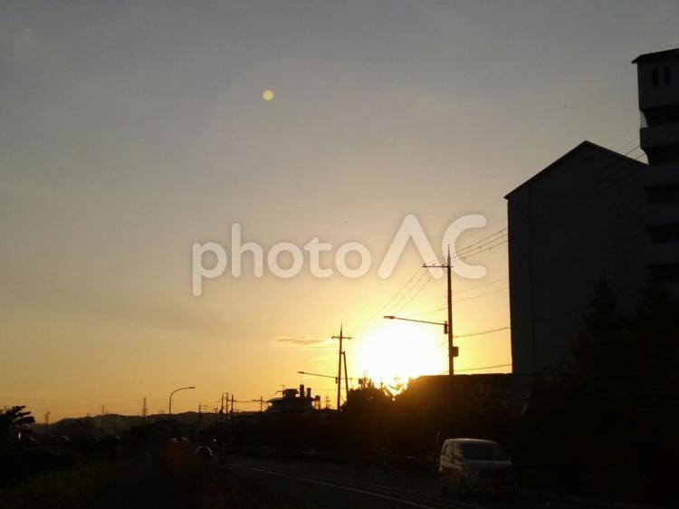背景写真　夕暮れ 背景写真,夕暮れ,オレンジの写真素材