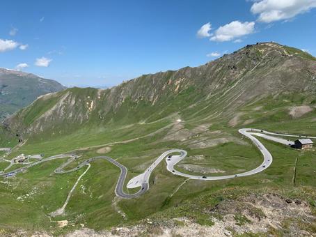 グロースグロックナー山岳道路 グロースグロックナー山岳道路 景色,青空,夏山の写真素材