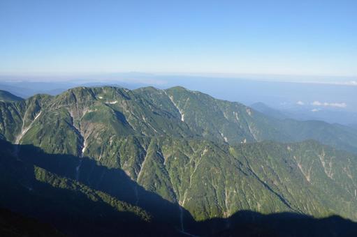 剱岳の早月尾根から見た大日連峰 剱岳の早月尾根から見た大日連峰の写真