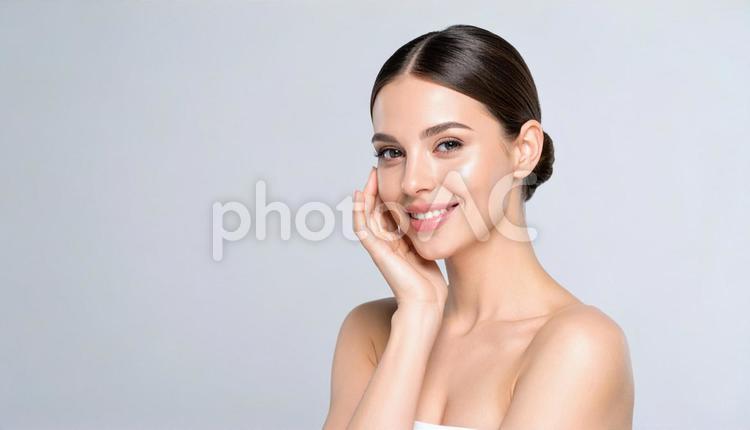 若くて美しい外国人女性のポートレート 女性,外国人,美容の写真素材
