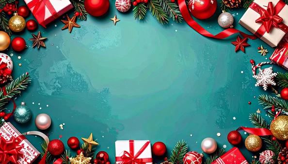 クリスマス フレーム グリーンの背景 クリスマス フレーム グリーンの背景の写真