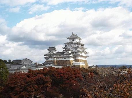 【風景写真】姫路城の風景 【風景写真】姫路城の風景 姫路城,天守閣,木造の写真素材