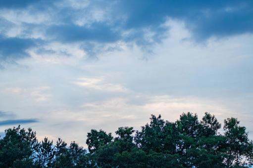 夏の青空と白い雲 夏の青空と白い雲の写真