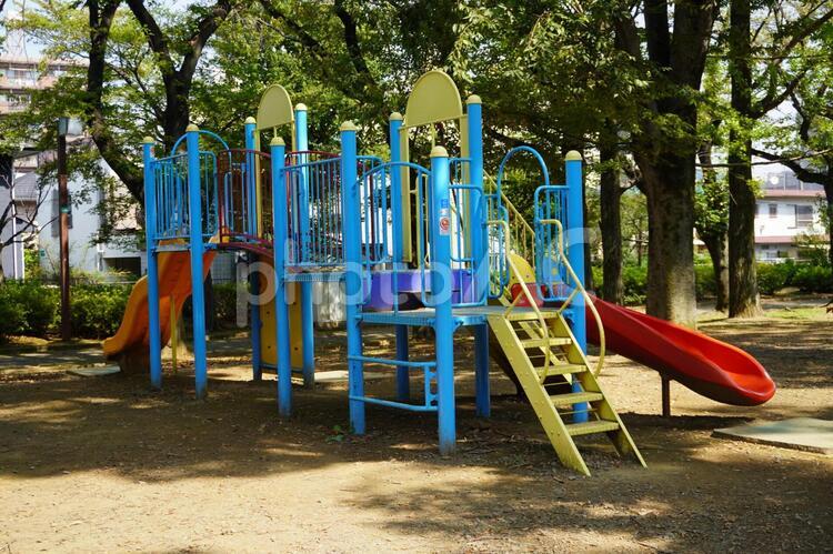 板橋区赤塚新町公園の遊具 公園,遊具,滑り台の写真素材