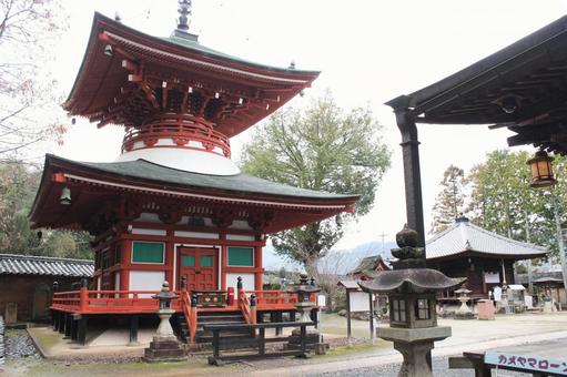 慈尊院 お堂,寺,二重の写真素材