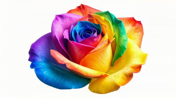 カラフルな薔薇 デザイン素材(背景透過) カラフルな薔薇 デザイン素材(背景透過)の写真