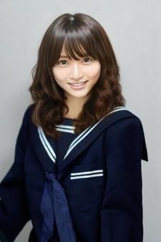 Winter clothes uniform sailor suit long hair smile 1, JPG Winter clothes uniform sailor suit long hair smile 1, japanese, high school student, middle school students, JPG