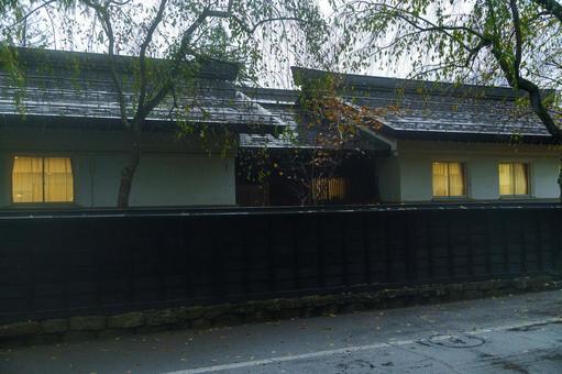 夕方の角館 角館,紅葉,夕方の写真素材