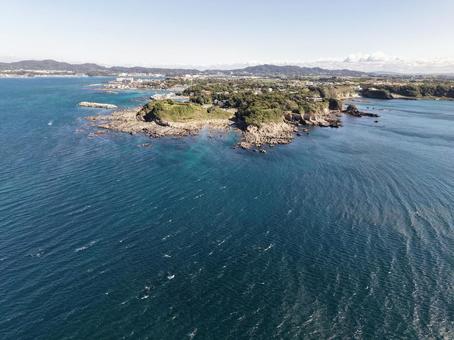 横須賀・荒崎海岸 ドローン,空撮,荒崎海岸の写真素材
