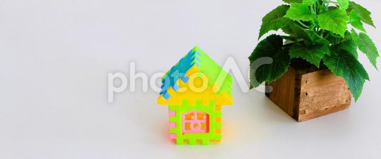 夢のマイホーム　住まい　バナー　背景素材 マイホーム,住まい,住宅購入の写真素材