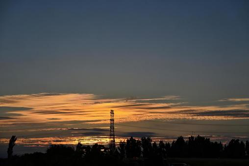 夕焼け 2025/8/1 夕焼け,夕暮れ,夕方の写真素材