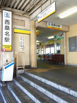 三岐鉄道の西桑名駅 ナローゲージ,鉄道,鉄道風景の写真素材