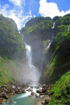 富山県-称名滝とハンノキ滝 富山県-称名滝とハンノキ滝の写真
