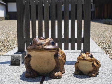 お出迎えのカエルくん 金剛寺,カエル,かわいいの写真素材