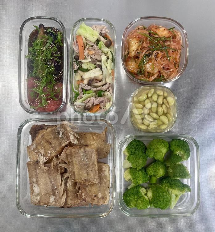 週末の作り置き4 作り置き,料理,食材の写真素材