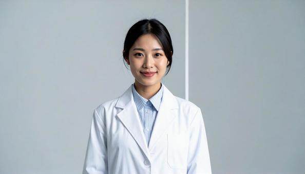 白衣を着た女性 白衣を着た女性の写真