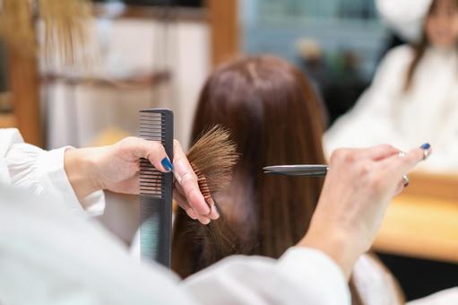 A woman who goes to a hair salon, JPG A woman who goes to a hair salon, head spa, treatment, hair salon, JPG
