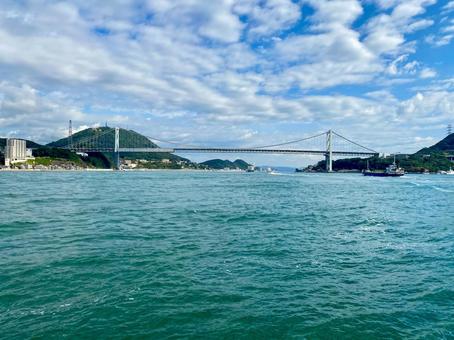 関門汽船から見た関門海峡 関門汽船から見た関門海峡 下関,関門海峡,関門橋の写真素材