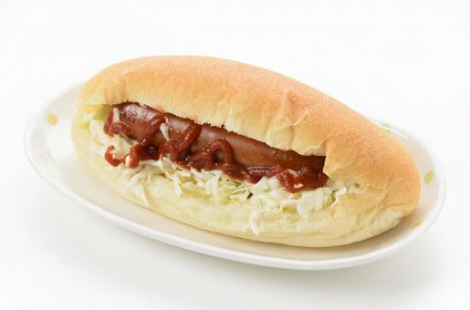 ホットドッグ ホットドッグ ホットドッグ,ソーセージ,キャベツの写真素材