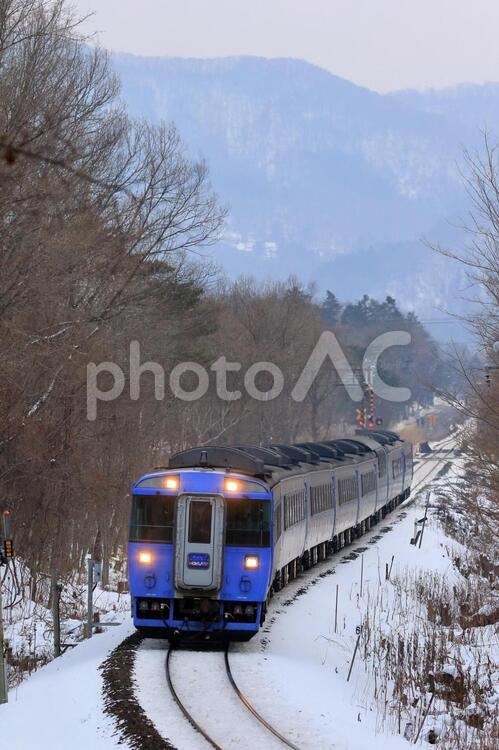初冬の北斗 冬,雪,特急北斗の写真素材