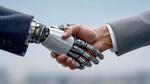 ロボットと人間の握手：未来のビジネス 握手,ロボット,人間の写真素材