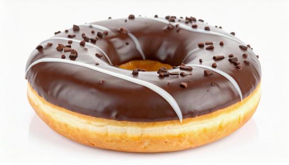 白い背景にチョコドーナツ 白い背景にチョコドーナツの写真