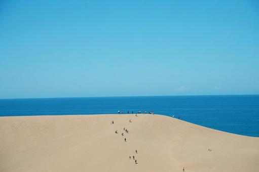 鳥取砂丘 鳥取砂丘 砂,砂丘,空の写真素材
