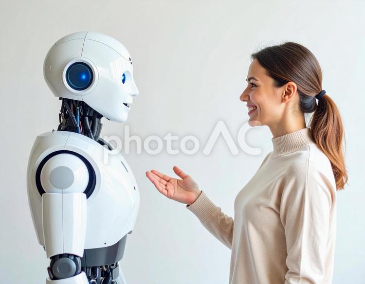 AIとの交流 ai,人工知能,コミュニケーションの写真素材