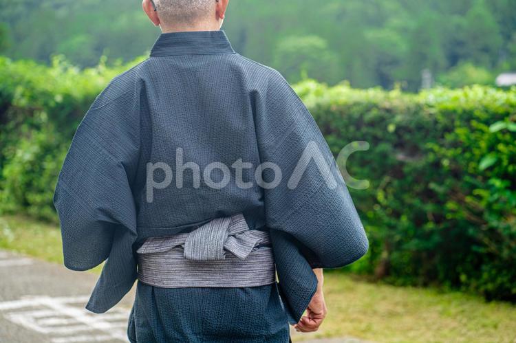 浴衣姿の中高年男性 中高年,浴衣,父の日の写真素材