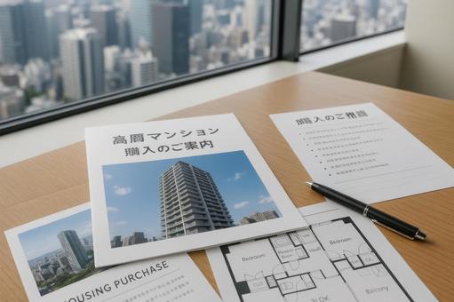 高層マンション購入検討の資料イメージの写真