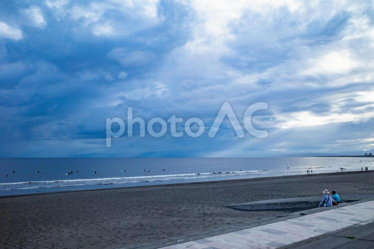 江ノ島海岸の風景 江ノ島海岸,ビーチ,砂浜の写真素材
