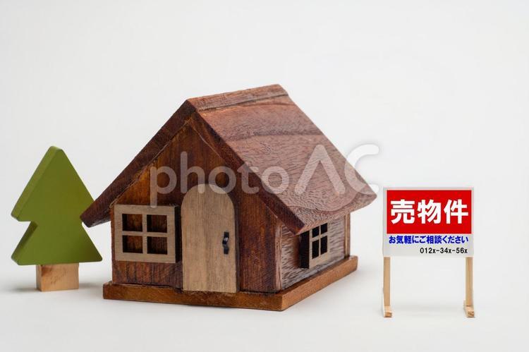 売物件の看板と戸建て住宅のイメージ 売物件,for_sale,看板の写真素材