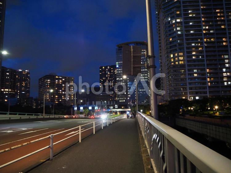 晴海の夜景・春海橋からの眺め（東京都） 晴海,夜景,中央区の写真素材