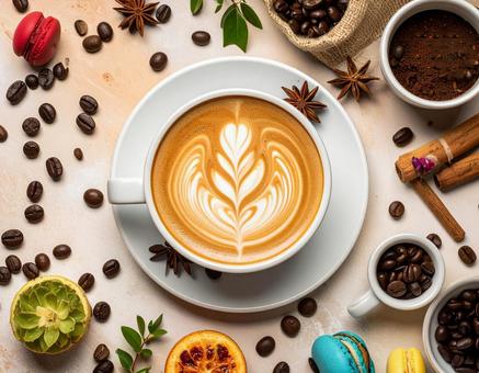 テーブルの上のコーヒーの写真