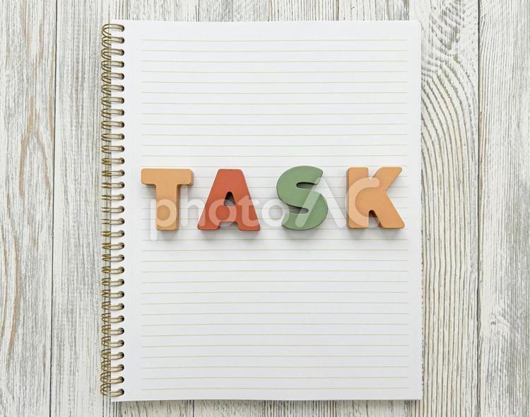 ノートにTASKの文字 ノート,仕事,タスクの写真素材