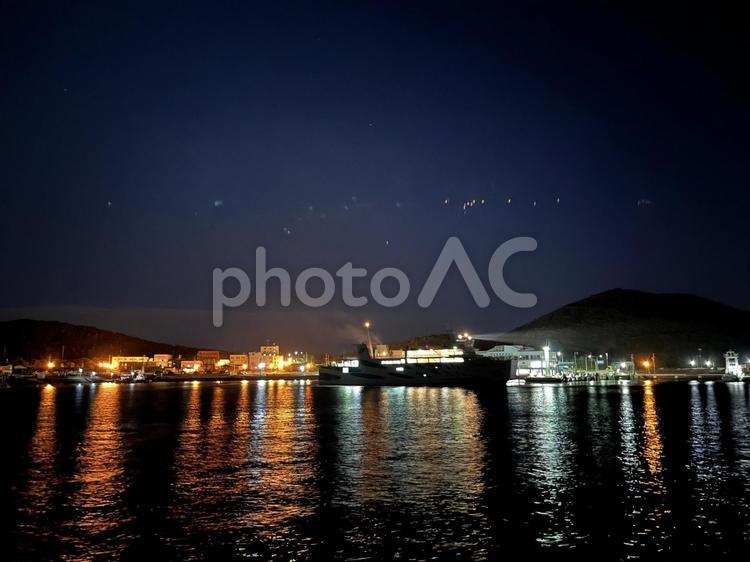 伊良湖港の夜景 伊良湖,港,夜景の写真素材