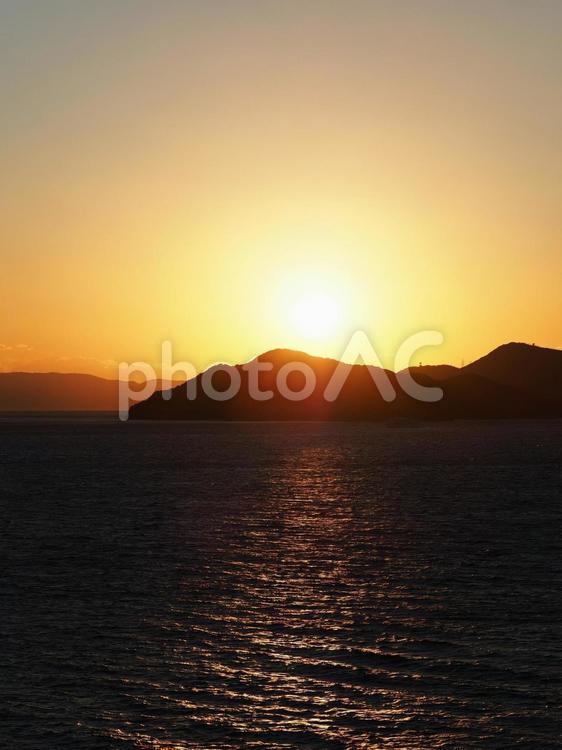 小豆島から見る瀬戸内海夕景 小豆島,瀬戸内海,夕景の写真素材