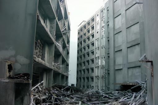廃墟と化した軍艦島の建物群6 廃墟と化した軍艦島の建物群6 廃墟,軍艦島,端島の写真素材