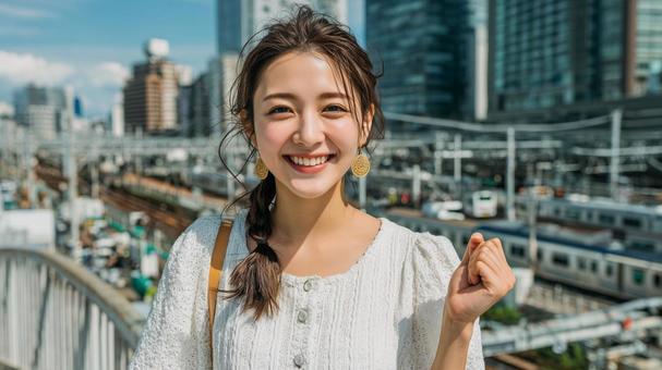 ガッツポーズするビジネスパーソン 05 ガッツポーズするビジネスパーソン 05の写真