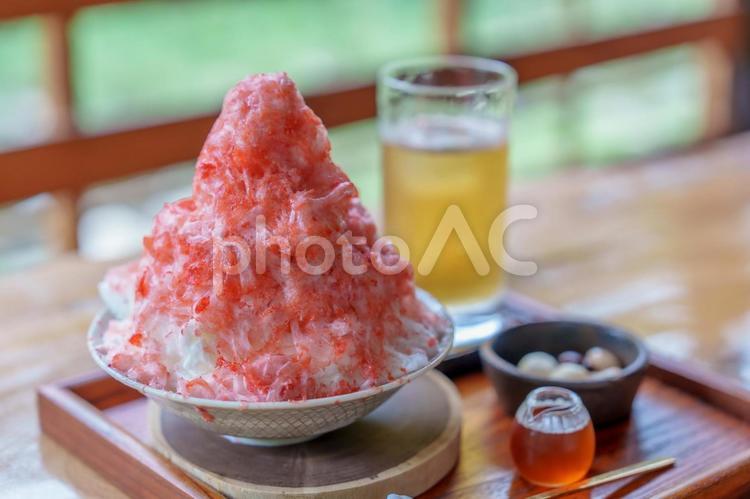 いちごのかき氷 かき氷,暑い,デザートの写真素材