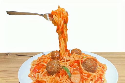 ミートボールスパゲティ ミートボールスパゲティ ナポリタン,スパゲッティ,パスタの写真素材